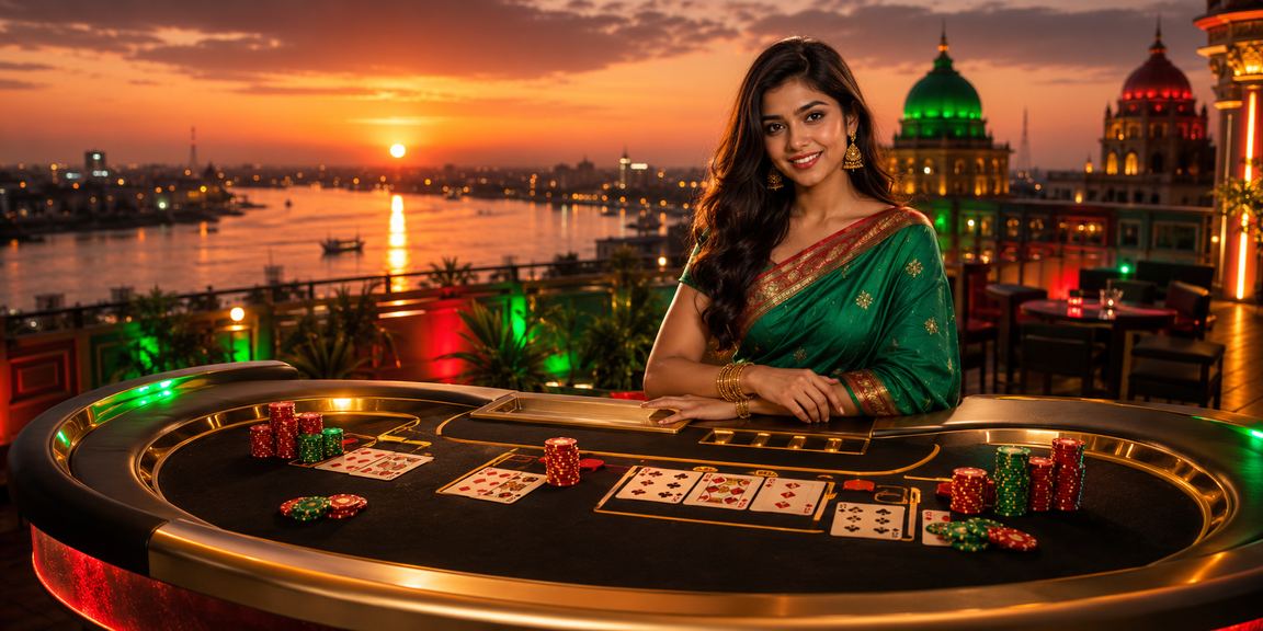 বগুড়ায় লাল-সবুজ পরিবেশে মোবাইলে stake101app ব্যবহার করছেন ব্যবহারকারী